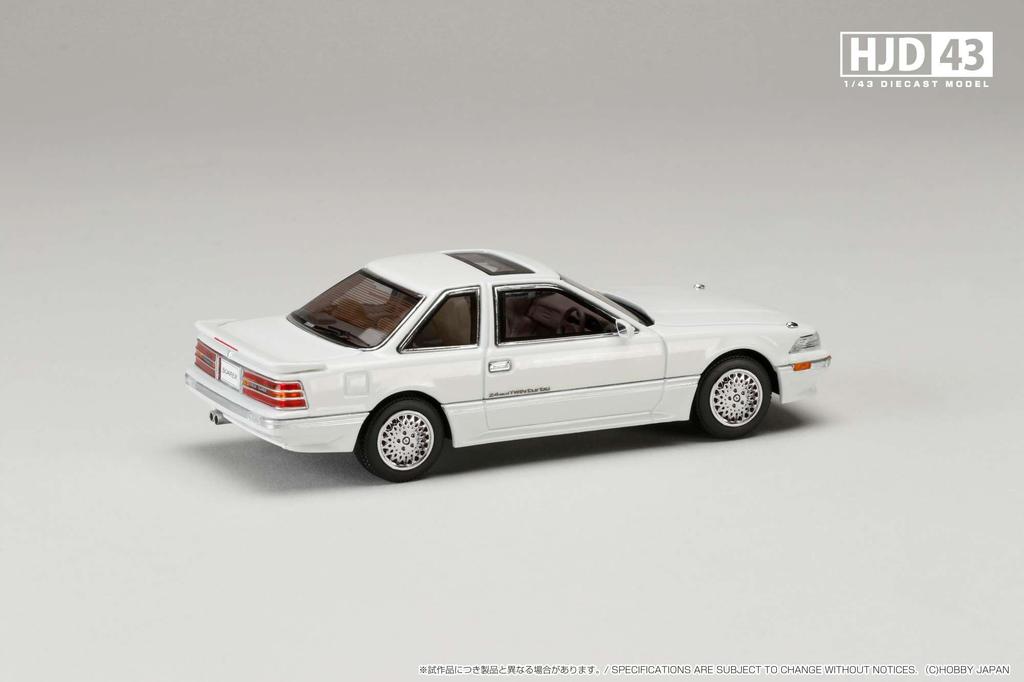 Hobby Japan HJD43 Toyota Soarer 2000 TWINCAM24 TWIN TURBO TURBO L 1988 Super White III Finished Model HJD432003W 1/43 GT-TWIN (GZ20)