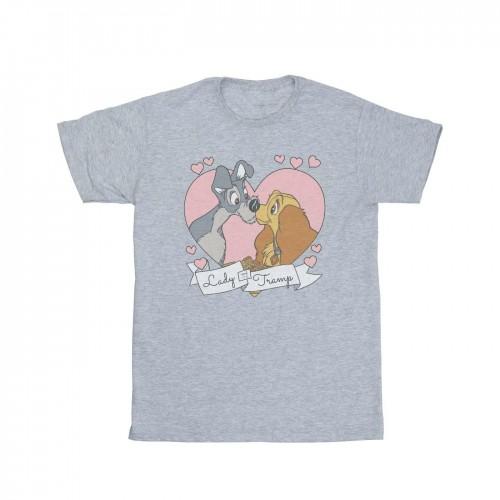 Disney Womens/Ladies Lady And The Tramp Love Cotton Boyfriend T-Shirt