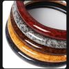 Wood Grain Microfiber Leather Steering Wheel Cover, Universal Fit for 14 .5-15 Inch Durable Leather Cover Anti-Slip Veins Design