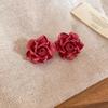 Silver Needle Pink Cubic Zirconia Flower Stud Earrings – Elegant & Delicate Accessories for Women.