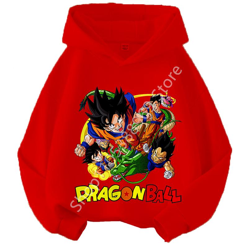 Dragon Ball Chibi Characters Kids Hoodie 100-160 Size 3-12 Years Boys Casual Sporty Children's Sweatshirt