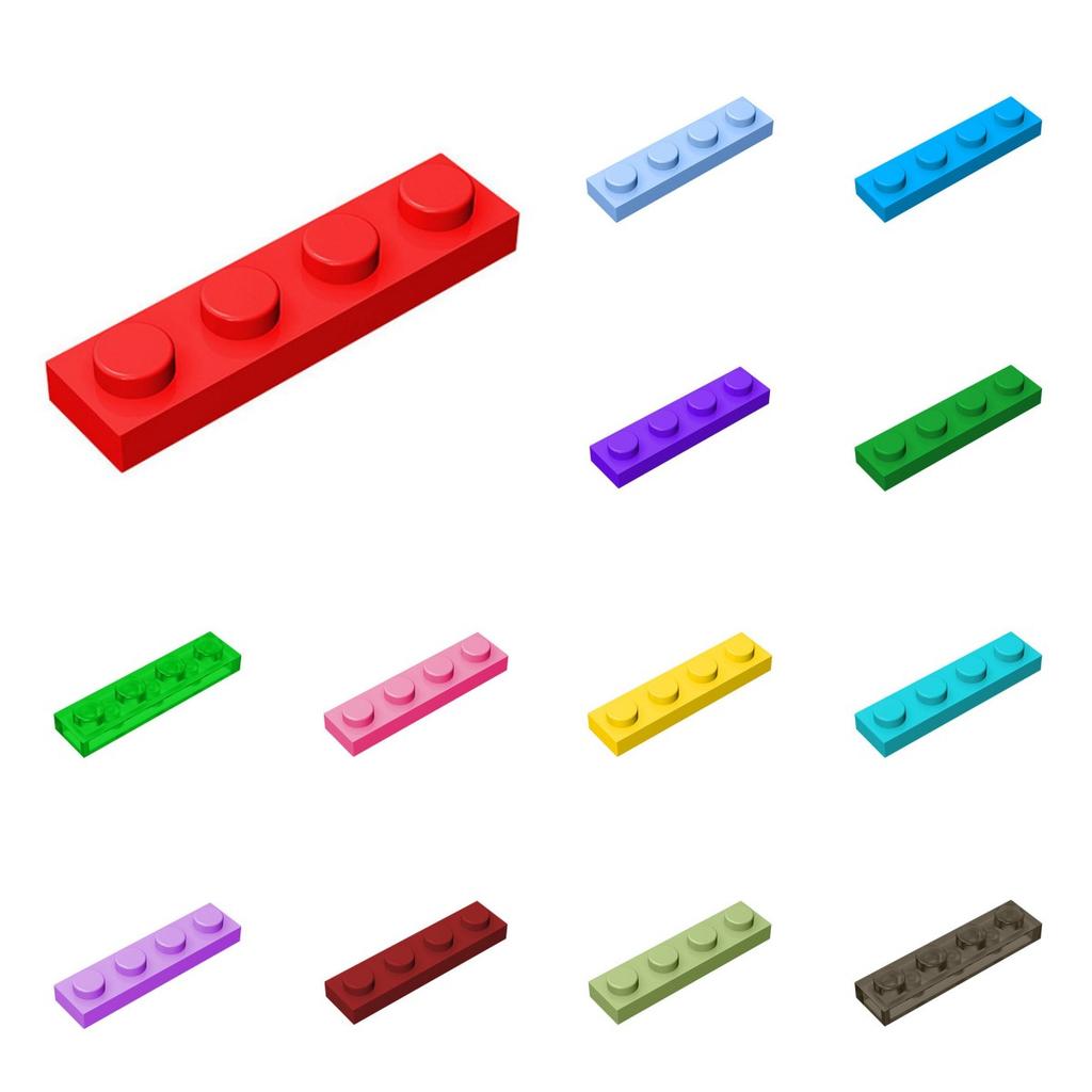 50 Stück 3710 1x4 Punktplatte dünne Figuren für Bausteinspielzeug für Kinder kompatibel mit Montage