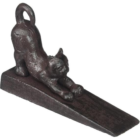 YukaBa Home Locomotion Stretching Cat Door Stopper, Black Cat A-1 Pack