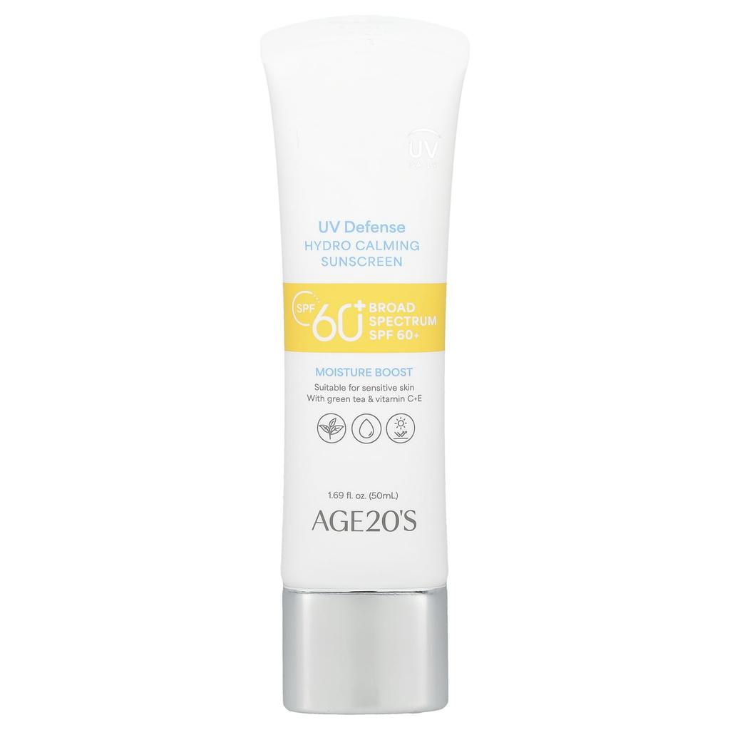 Age20'S, Uv Defense, Hydro Calming Sunscreen, Spf 60+, 50Ml(1.69Fl Oz)