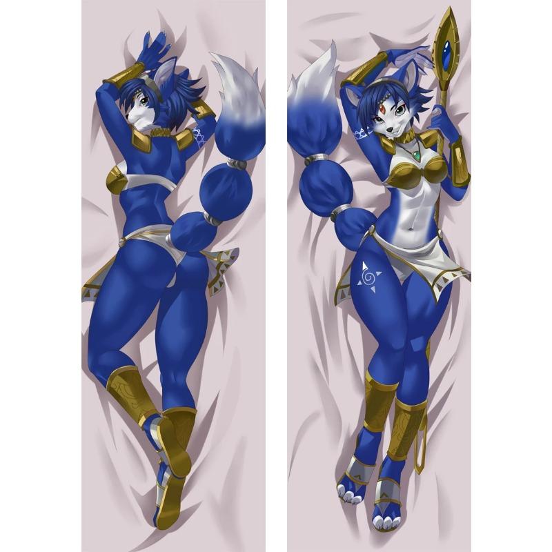 

60x180 см аниме игра Star fox сексуальная пушистая наволочка Krystal Dakimakura, обнимающая наволочка для тела, постельные принадлежности, декоративная подушка 60x180cm Peach Skin чёрный