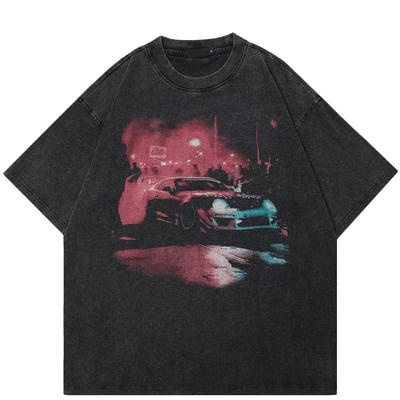 Camiseta unisex con gráfico de coches de carreras, ropa de calle 2024