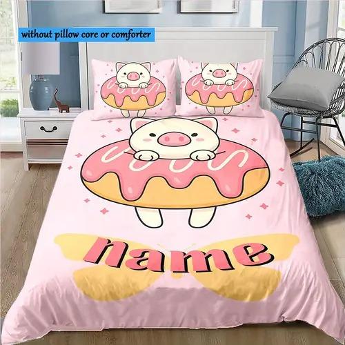 Cartoon Pig Duvet Cover Duvet Cover With Cartoon Pig Pattern Suitable For Children Kids And Adults Soft Warm And Breathable