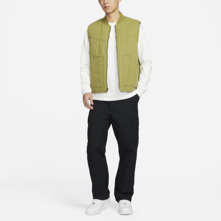 Nike Solid Color Simple Comfortable Windproof Warm Vest Men Vests Moss-Green FQ1862-307