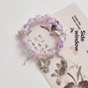 Sweet Chinese Style Butterfly Beaded Bracelet For Women Temperament Colorful Glass Beads Elastic Rope Bracelets Jewelry Gifts