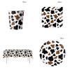 High-quality Party Tableware Set Black Brown Cow Print Paper Plates Cups And Utensils