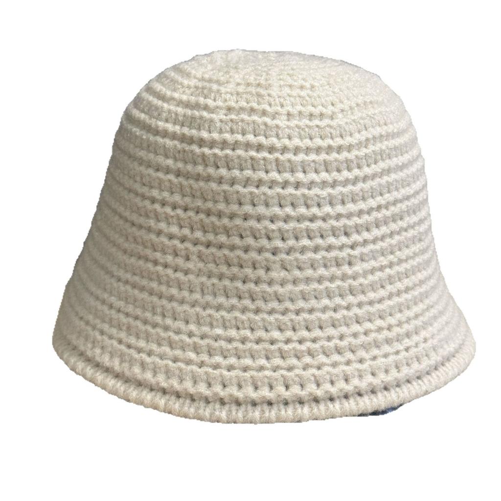 Retro Autumn and Winter Fisherman's Hat Women's Round Bucket Hat Bell  Shaped Knitted Warm Hat Versatile Face Showing Small Basin Hat