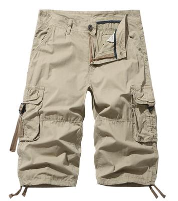 Baumwolle Knielang Lange Shorts Herrenhose Tasche Arbeits-Cargohose Mann