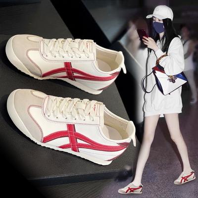Retro lederen binnenhoogteverhoging dames lente nieuwe veelzijdige kleurmatching sport- en vrijetijdsschoenen