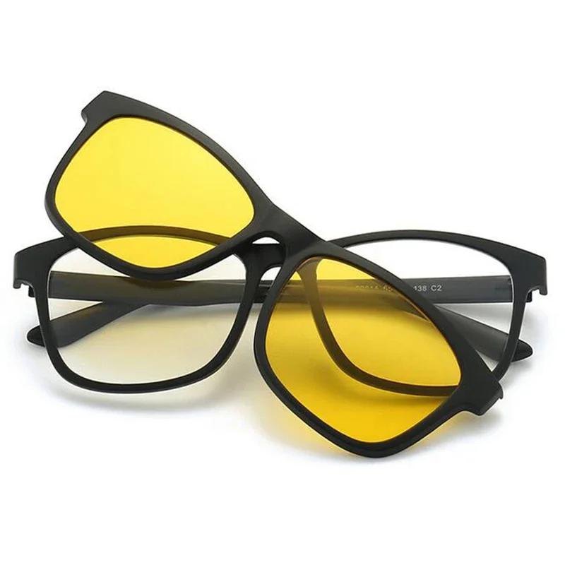 

2201 TR90 Square Frame Magnet Sun Clip Myopia Glasses 0 -1.0 -2.0 -2.5 -3.0 -3.5 -4.0 -5.0 To -6.0 0