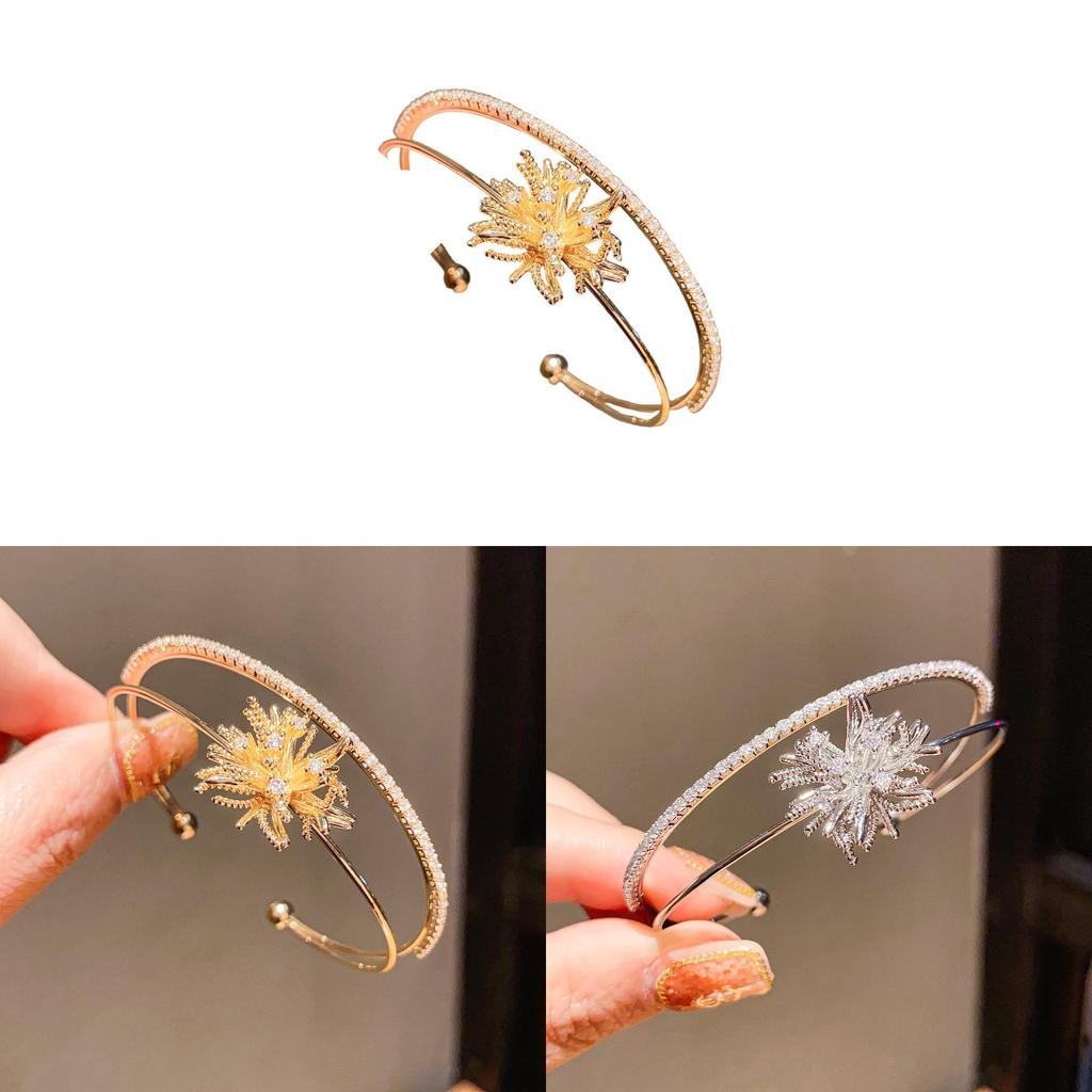 Copper Zircon Flower Pendant Bracelet For Ladies Fashion Casual Or Office Wear Jewelry