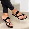 fashion Slippers Women's Flip Flops Clip Toe Flat Sandals Summer T Tied Beach Casual Ladies Shoes Fashion Female PU Leather Footwear New