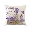 Purple Flowers Pillows Cushion Cover 18x18 Inches Throw Pillow Case Linen Pillow Covers Spring Home Decor Pillowcase for