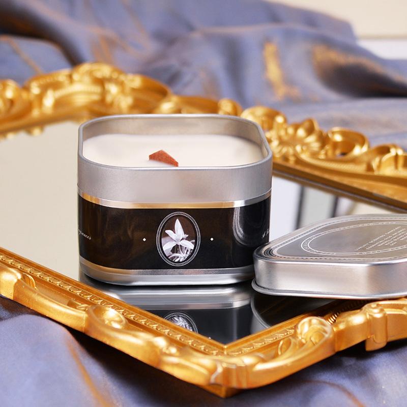 Aromatherapy Candle Square Series Metal Can Iron Can Gold Silver Retro Black Fragrance Light Fragrance Soy Wax Environmental Protection