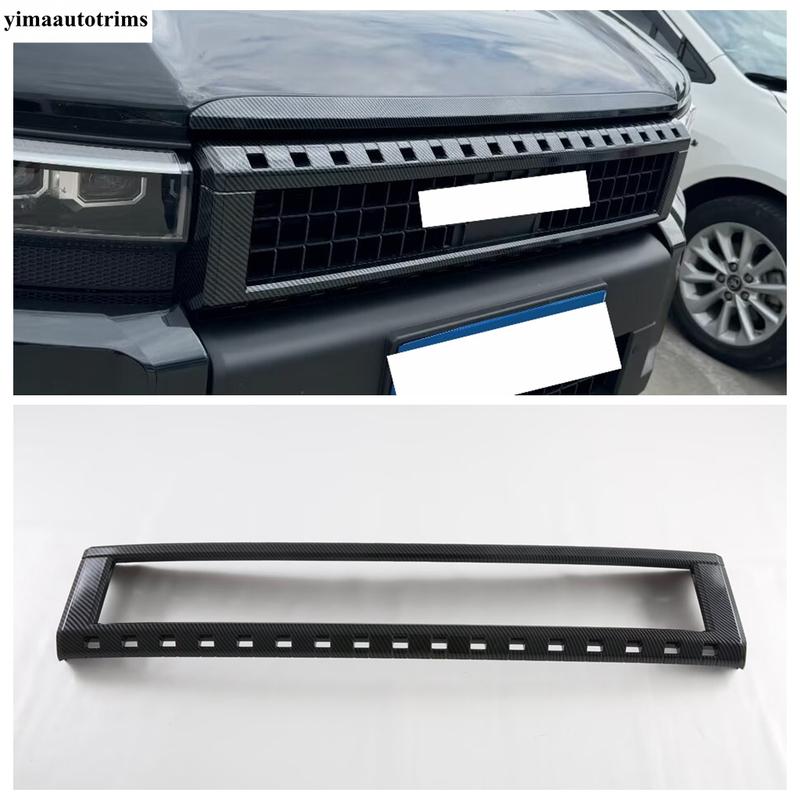 Front Upper Middle Grille Mesh Frame Panel Cover Trim For Toyota Land Cruiser Prado 250 LC250 2024 2025 ABS Chrome Accessories