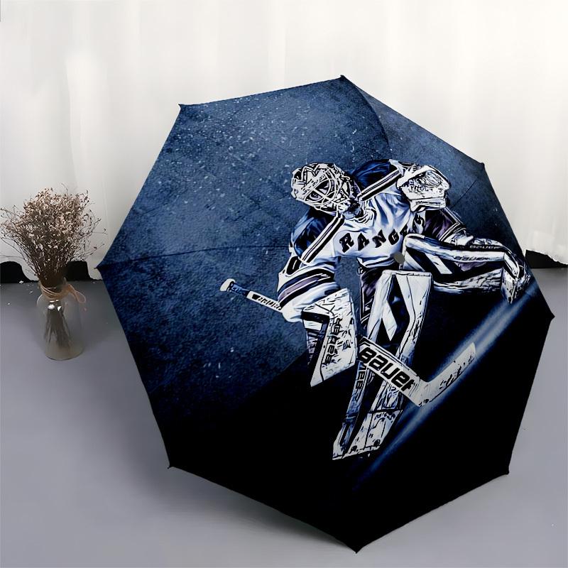 1pc Hockey Goalie Artwork Umbrella with Plastic Handle,Suitable for All Seasons UmbrellaPT436