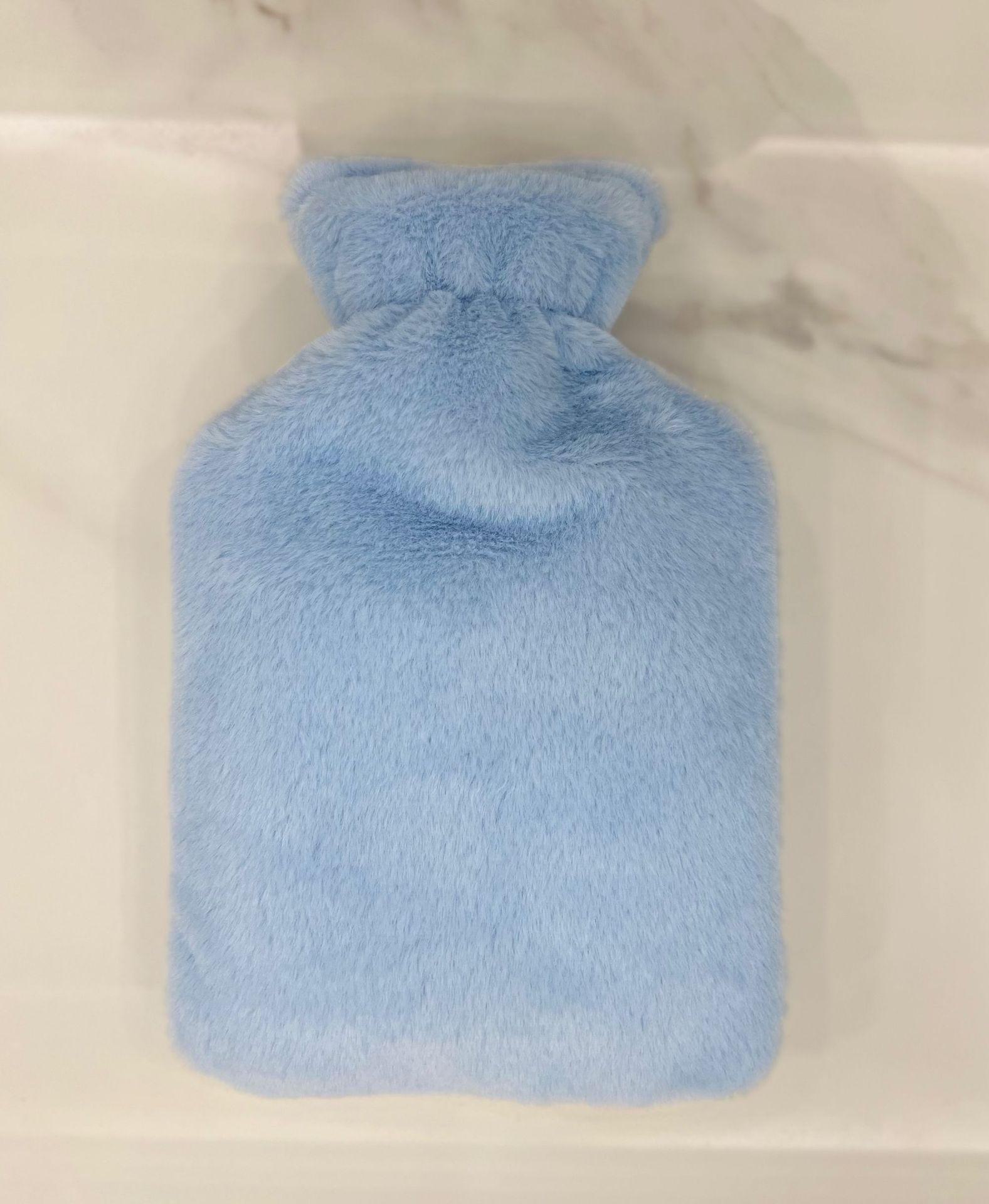 

Мягкий чехол для грелки из искусственного меха кролика, фланелевая сумка Crystal, 1000 мл/2000 мл 1000ml небесно-голубой