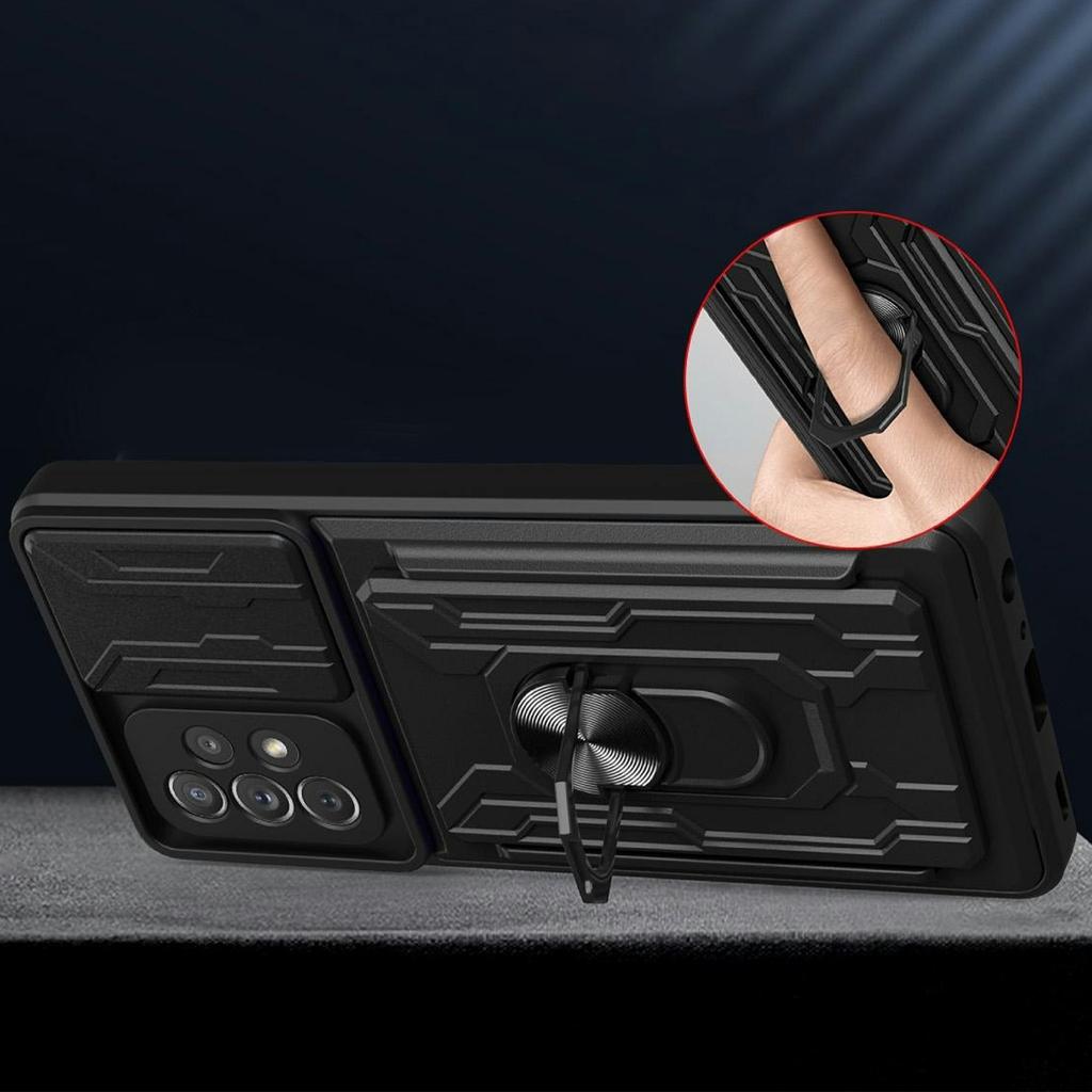 For Samsung Galaxy A23 5G (Global Version)/A23 4G Case PC + TPU Kickstand Phone Back Cover with Camera Slider