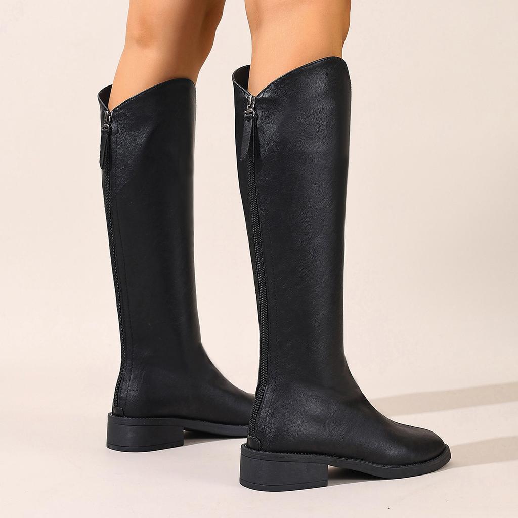 Frühling und Herbst Rundzehen Sexy/Bequeme Kniehohe Stiefel Modische Neue Warme Übergröße Damen Freizeitmode Stiefel