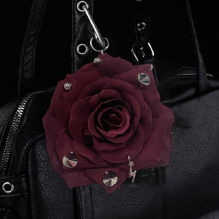 Modern Rose Keyring Studded Design With Sparkling Rivets Stylish Keychain For Everyday Carry or Special Occasion