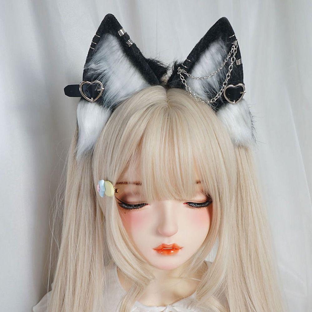 Hairpin Cat Ear Lolita Hair Band Belt Halloween Cosplay Costume Sweet Plush Headband Girls