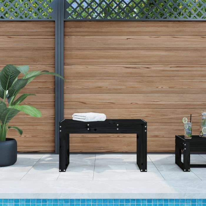 VidaXL Garden Bench Black 80x38x45 Cm Solid Pine Wood 825090