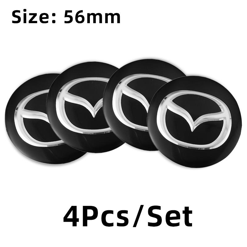 

2025 Hot 4Pcs Car Wheel Hub Center Cap Sticker Metal Decals Accessories For Mazda 2 3 6 5 Atenza CX3 CX5 MX5 CX7 Axela CX30 CX90