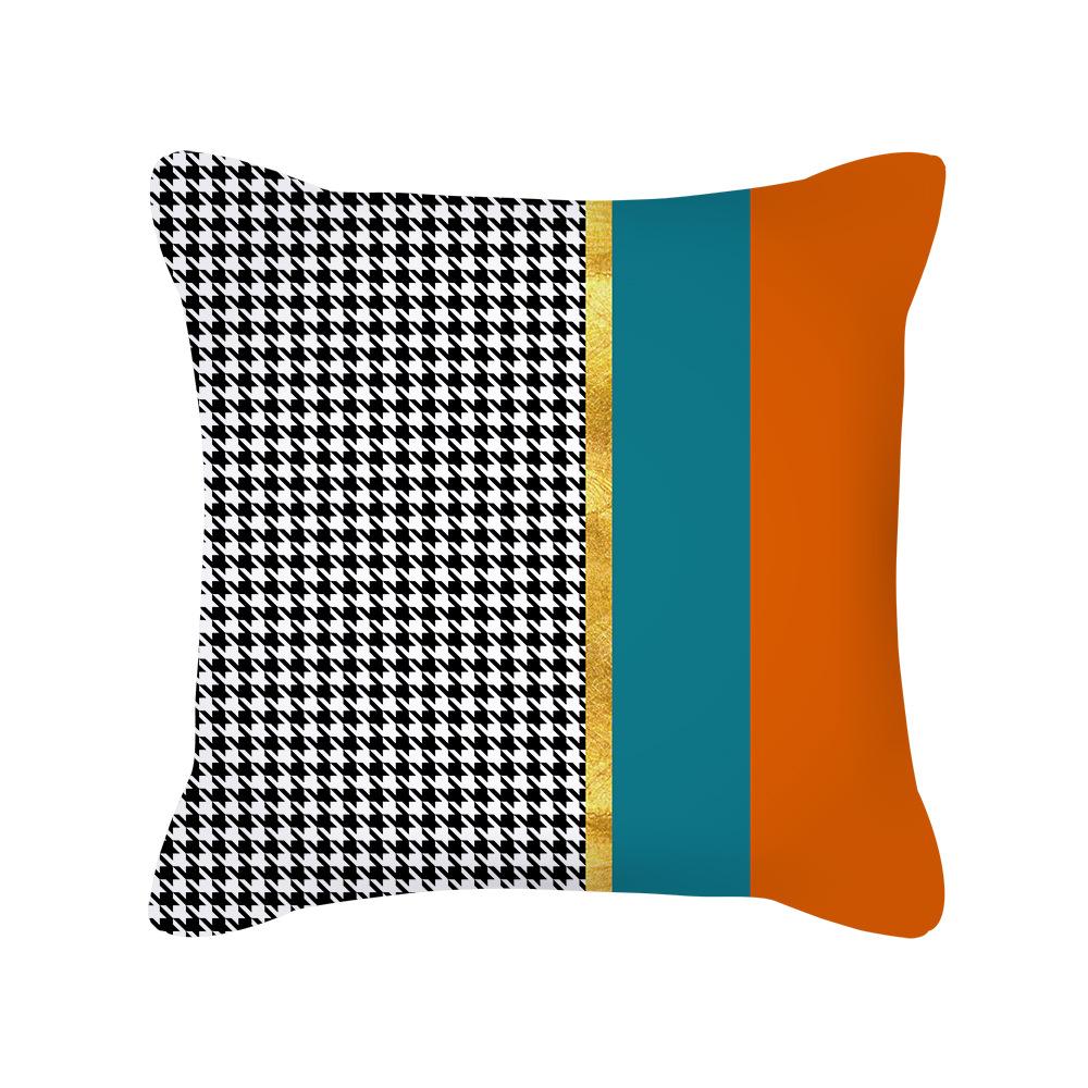 Nordische Orange Kissenbezüge Leichter Luxus Sofakissen Plüsch Einfache Geometrische Kissenhülle Orange Kissenhülle