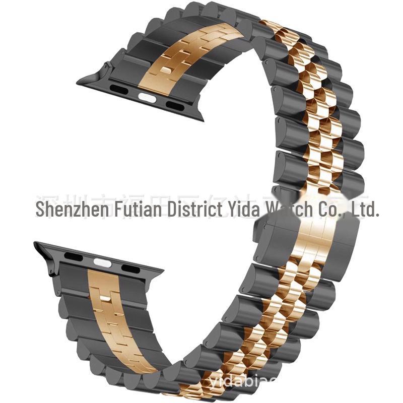 

Сумісний ремінець з нержавіючої сталі для Apple Watch 8/7/6/5/Ultra 38/40/41mm [10th generation - 42mm] Яскраво-рожевий/чорний