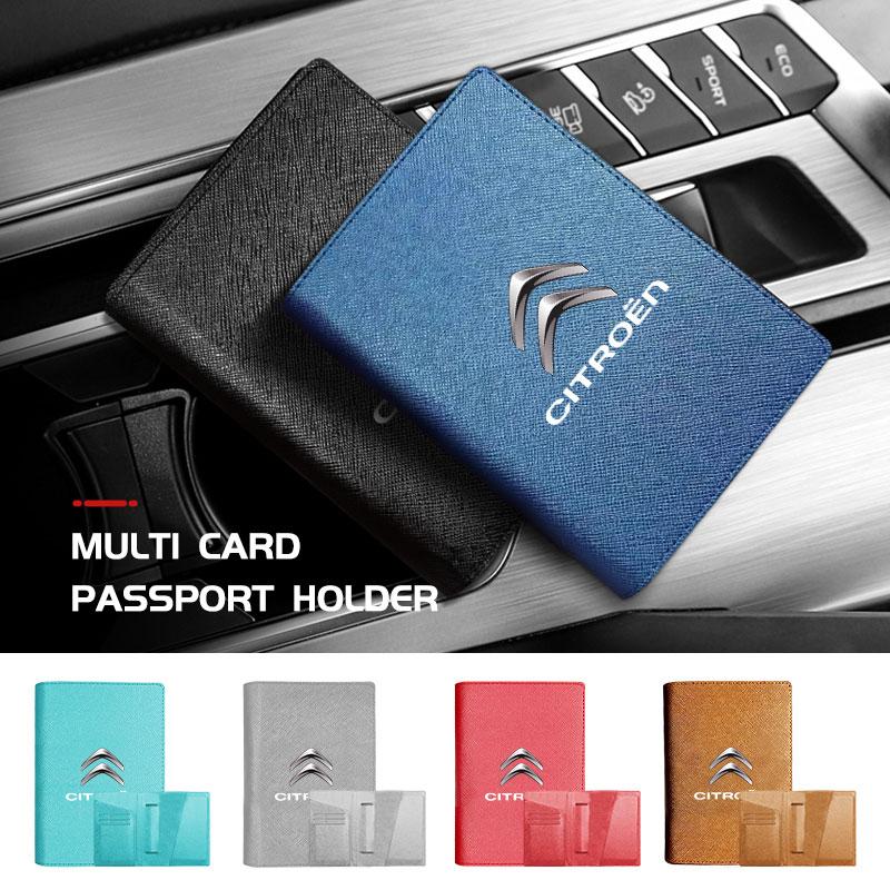 Passport Holder Case Multi Functional ID Card Bank Card Travel For Citroen C5 C1 C2 C6 C4L DS3 DS4 DS5 C-Elysee Grand Berlingo