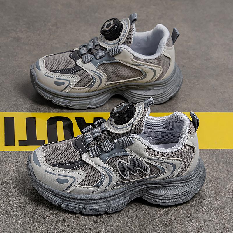

2026New Korean-style children s sports shoes for all seasons, boys outdoor hiking shoes with rotating buckle, girls breathable running shoes 26Inner Length16.5cm серый