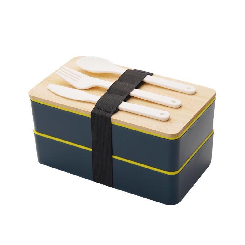 

Wooden Lid Double-Layer Lunch Box