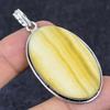 Yellow Calcite Gemstone Handmade 925 Sterling Silver Jewelry Pendant 2.36" u1r55