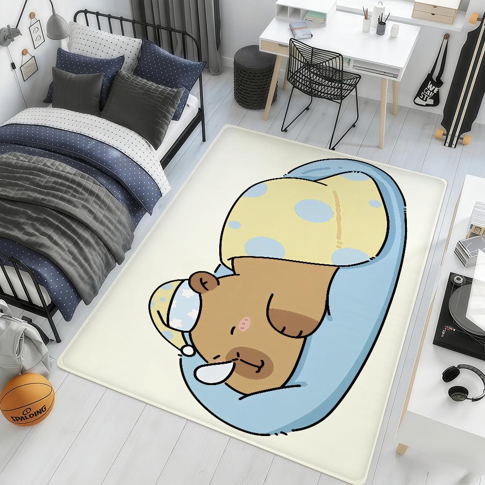 cartoon cute funny art Capybara hogar Bedside Rug Kitchen Bath Floor Mat Hallway Balcony Carpet Entrance Doormat Decor Home