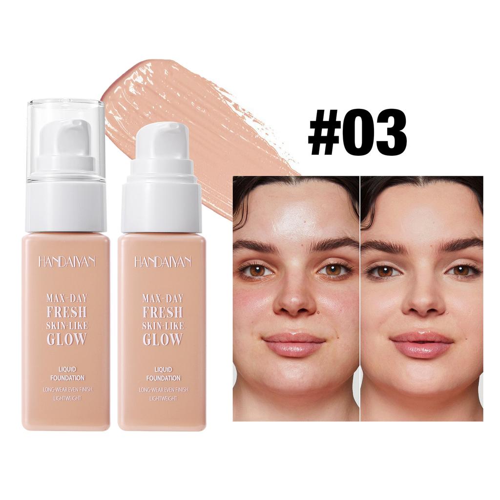 8 Shade Liquid Foundation with Long Lasting Oil Control Concealing Hydrating Lightweight Fine Texture and Non Cakey 1PCS