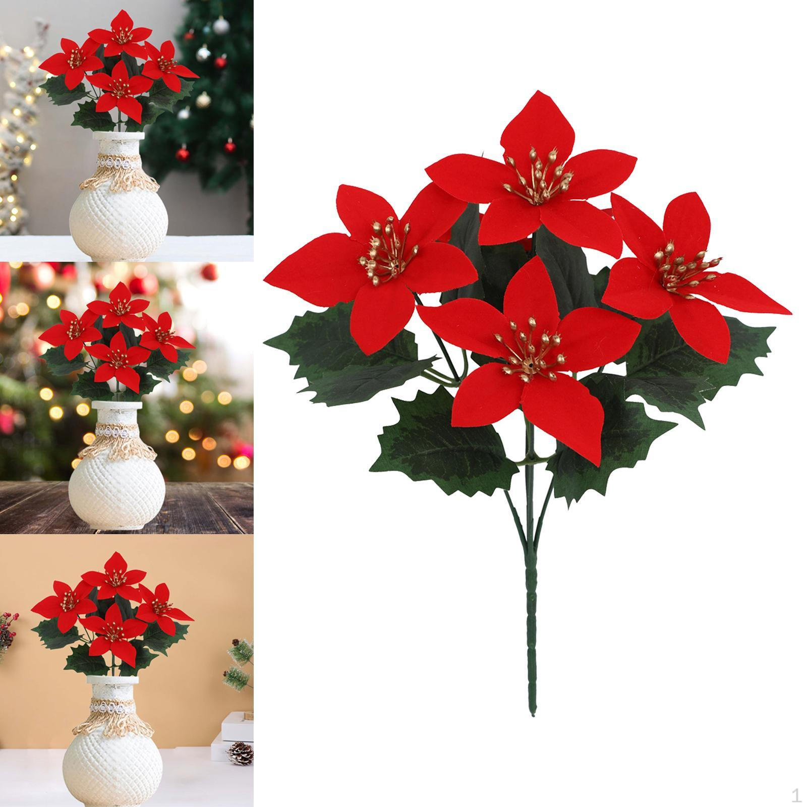 

Искусственный Рождественский Цветочный Букет DIY Декоративная Цветочная Композиция Украшение с Фото красный