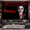 Saw Billy the Puppet Personalized Tapestry Support Custom Name, Wall Art Home Decoration