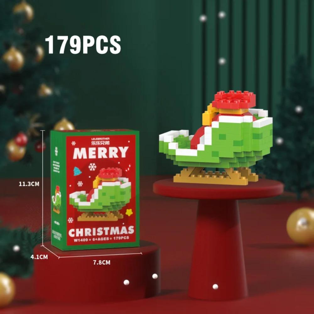 Regali di Natale Serie Micro Blocchi da Costruzione Babbo Natale Renna Puzzle Mattoncini da Assemblare Decorazione da Tavolo Giocattoli Bambini
