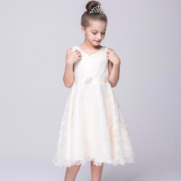 New Girls Party Prom Dress Children Lace Flower Children Girls Elegant Wedding Ceremony Birthday Dresses Teen Prom Dresses