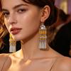 European & American Ethnic Style Retro Court Dangle Earrings: Long, Fashionable Design