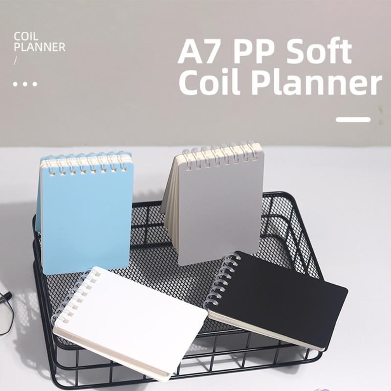 Pocket Size Notebook 128 Pages Soft Coil Binding Notebook Lined/Dotted/Gridded/Unruled for Daily Writing Note Taking
