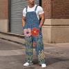 Men's Loose Fit Cargo Overalls Wide Leg Jumpsuit with Multi-Pocket Utility Pockets