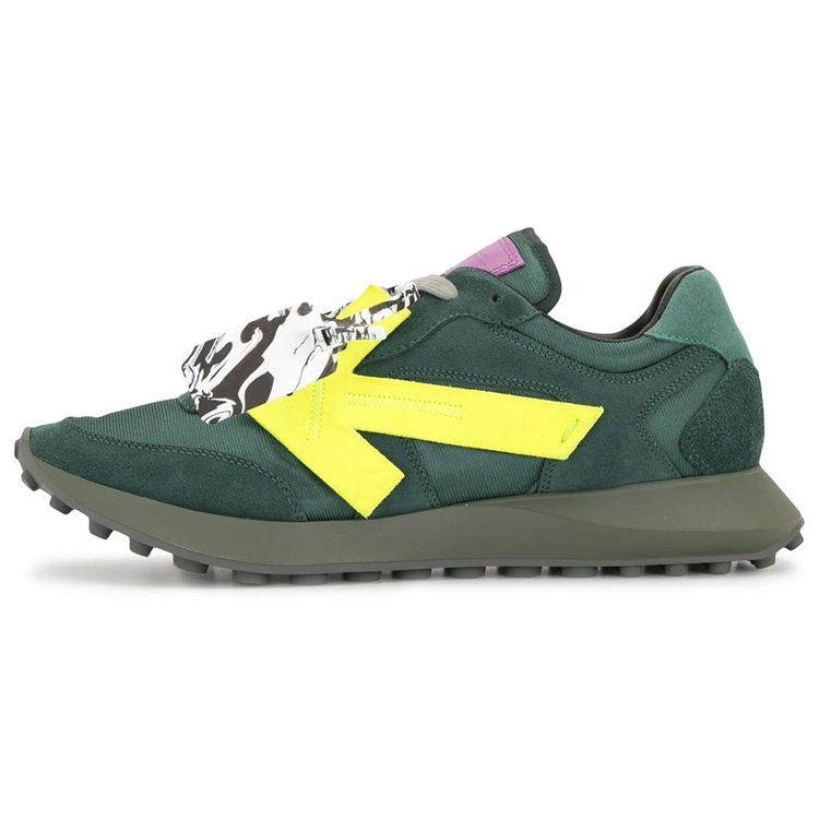 

Off-White Кроссовки мужские Arrow Кожа Замша Шнуровка спереди Низкий верх Зеленый OMIA140E20LEA0015718 41