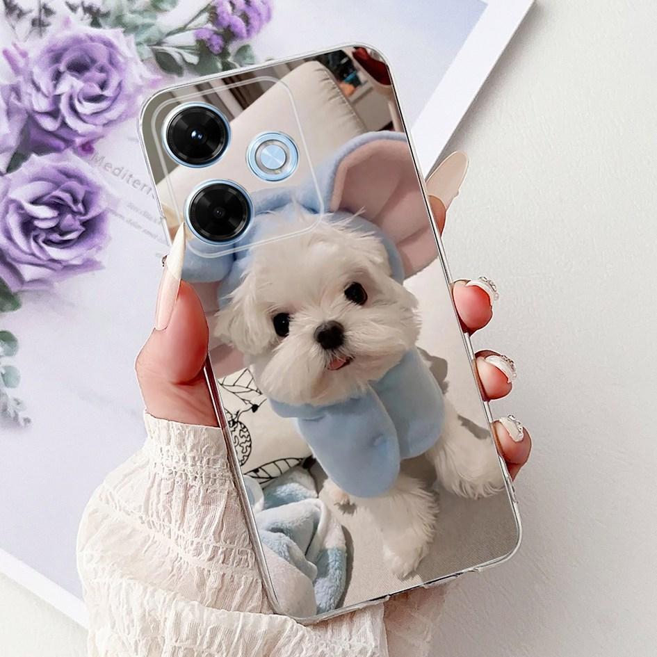New For Xiaomi Redmi 13x 4G Case Cute Cartoon Panda Machine Flower TPU Soft Silicone Cover For Xiomi Redmi 13X Shockproof Bumper
