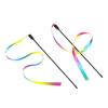 Rainbow Ribbon Cat Teaser Wand - Seven-Color Satin Strip Toy