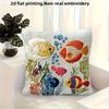 Colorful Tropical Fish Throw Pillow Cover Ocean Coral Reef Decorative Pillow Case For Nautical Home Decor